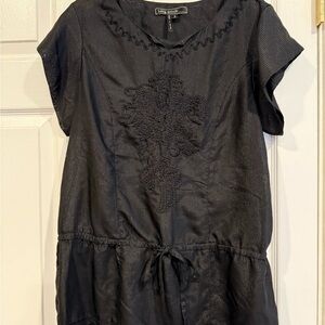 NWOT Love Stitch Sheer Black Embroidered Tunic